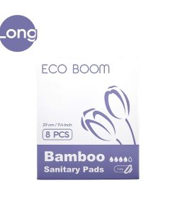 ECO BOOM Bamboo Sanitary Pads - Long (290mm, 8 Pads Per Pack)