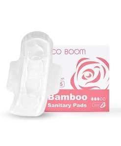 ECO BOOM Sanitary Pads for Women, Bamboo Viscose, Chlorine and Fragrance Free, with Wings (Regular)