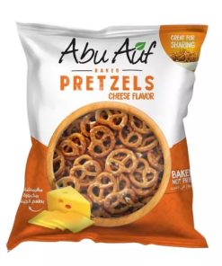 Abu Auf Baked Pretzels, Cheese Flavour, Premium Snacks, 30 Grams x 24 Packs