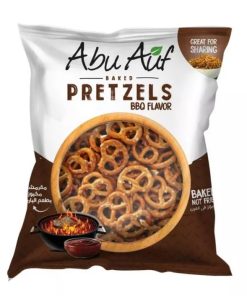 Abu Auf Baked Pretzels, BBQ Flavour, Premium Snacks, 30 Grams x 24 Packs