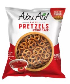 Abu Auf Baked Pretzels, Ketchup Flavour, Premium Snacks, 30 Grams x 24 Packs