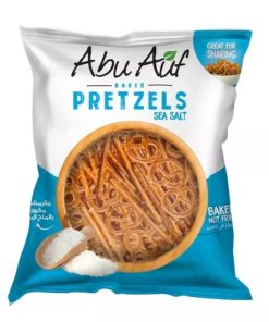 Abu Auf Baked Pretzels, Sea Salt Flavour, Premium Snacks, 30 Grams x 24 Packs