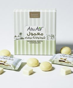 Abu Auf Maamoul Stuffed with Medjoul Dates Covered with White Chocolate, 12 Pieces
