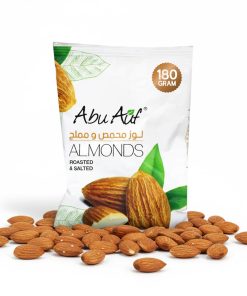 Abu Auf Roasted and Salted Almonds, Premium Snack Rich in Fibres, Magnesium and Vitamin E (180 gm, Roasted & Salted)