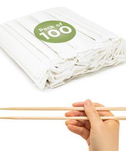 H&Co Bamboo Twin Chopsticks | 100 Pairs | 21 cm | Eco-Friendly | Compostable | Disposable
