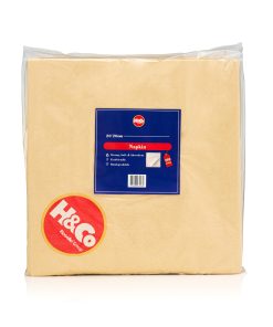 H&Co Bamboo Napkins, 400 PCS, 20 x 20 CM, Compostable Serviettes, Disposable Table Napkins (4 x 100 Napkins)