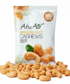 Abu Auf Premium Roasted & Salted Cashews - Crunchy Whole Cashew Nuts Rich in Vitamin E & Magnesium - 180g Perfect for Sharing and Snacking