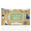ECO BOOM 100% Biodegradable Bamboo Wet Wipes – Vegan, 99.7% RO Water, Fragrance-Free & Gentle for Sensitive Skin (Pack of 10 Wipes)