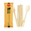 H&Co Bamboo Cutlery Set, Fork, Spoon, Knife, Napkin, 50 Sets