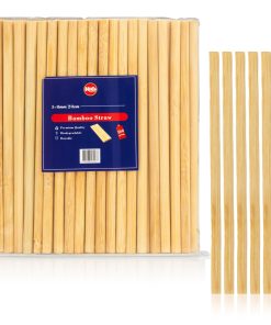 H&Co Premium 25 Bamboo Straws, Biodegradable, 20 cm, Eco-Friendly, (Pack of 25)