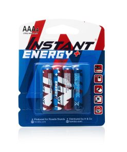 Instant Energy Plus AAA Batteries, LR03/AM4/1.5V, Pack of 4