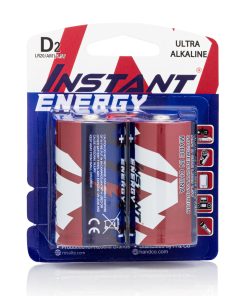 Instant Energy Ultra Alkaline D Size Batteries, LR20/AM1/1.5V, Pack of 2