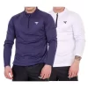 BOOM Athletic Zip-Up T-Shirt | Quick Dry | Unisex | Long Sleeve | Pack of 2