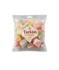 Tricolour Turkish Delight with Icing Sugar